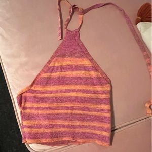 Women’s small orange, pink, yellow halter neck